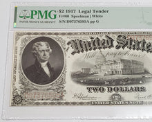 Load image into Gallery viewer, 1917 $2 Dollar Legal Tender United States Note Fr#60 PMG 58 Choice About UNC
