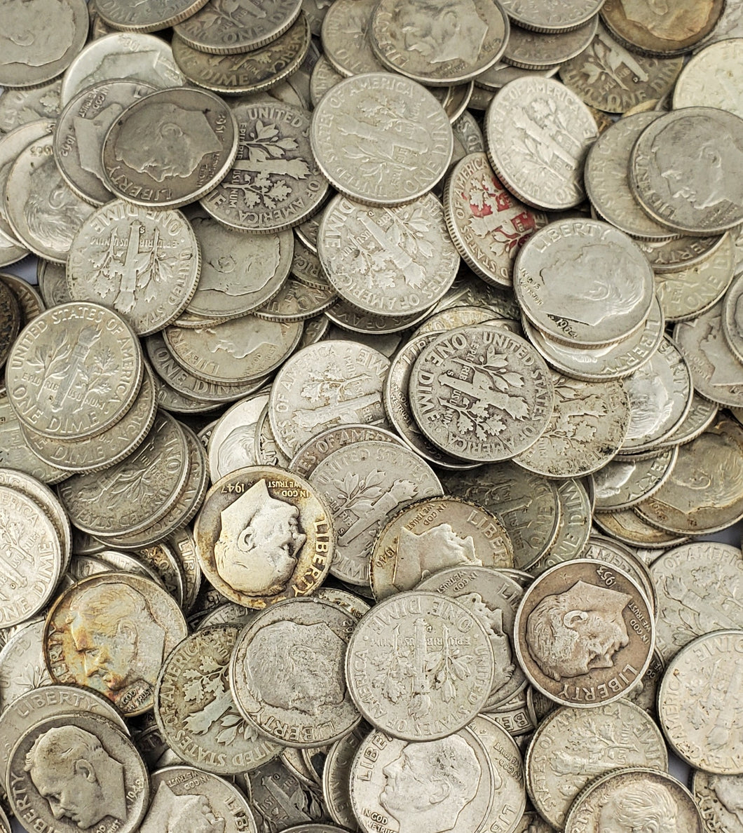 $1 Dollar Face Value Roosevelt 90% Junk Silver Dimes (Random Year)