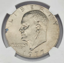 Load image into Gallery viewer, 1977 Eisenhower Dollar Struck Thru Reeding Fragment Reverse Mint Error NGC MS 65
