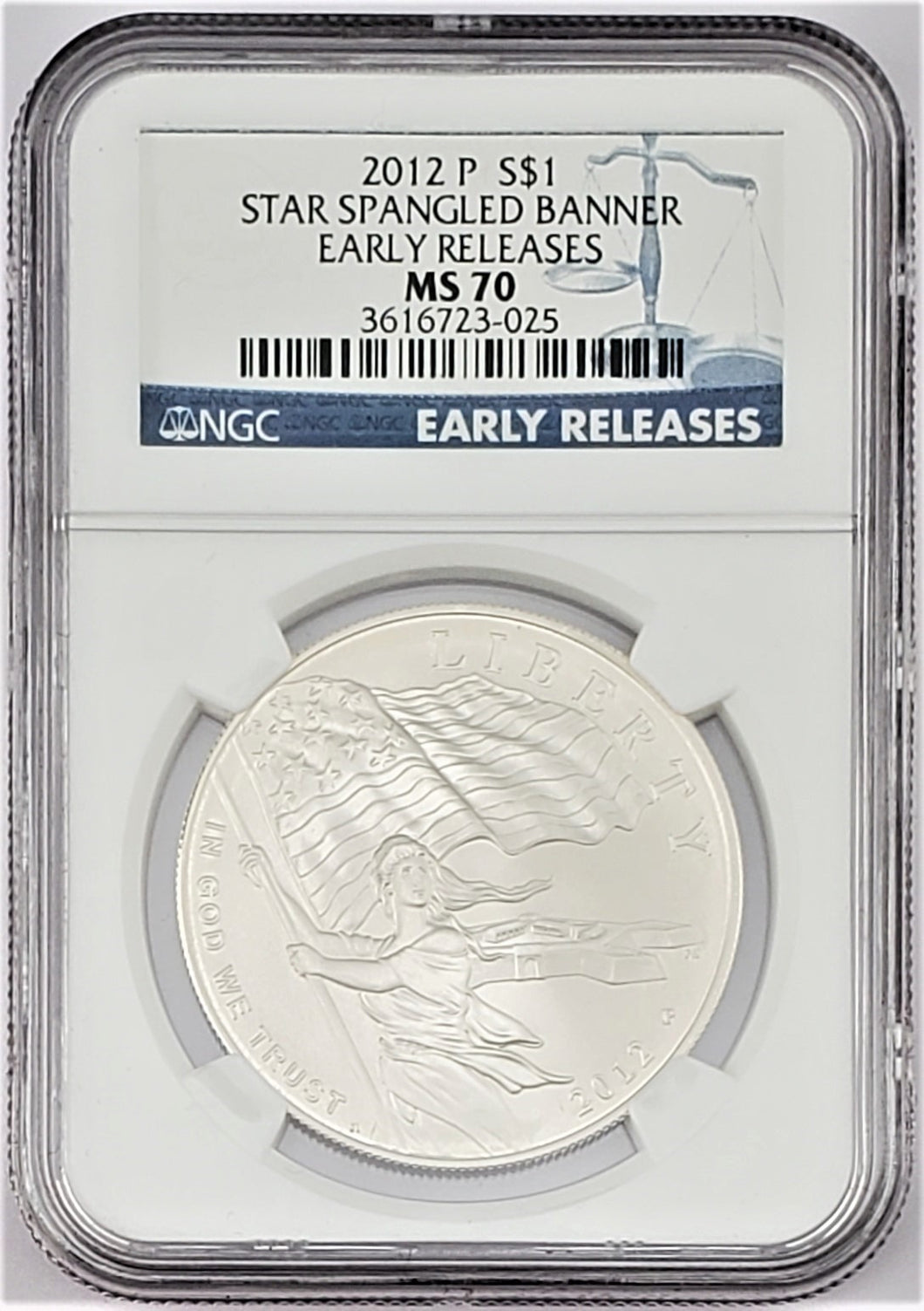 2012 P Star Spangled Banner Commemorative Silver Dollar Early Releases NGC MS 70