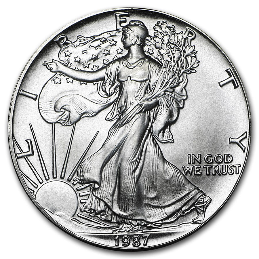 1987 American Silver Eagle $1 ASE .999 Fine US Silver Coin BU