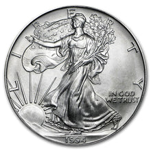 Load image into Gallery viewer, 1994 American Silver Eagle $1 ASE .999 Fine US Silver Coin BU
