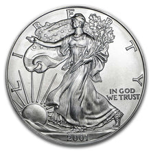 Load image into Gallery viewer, 2001 American Silver Eagle $1 ASE .999 Fine US Silver Coin BU
