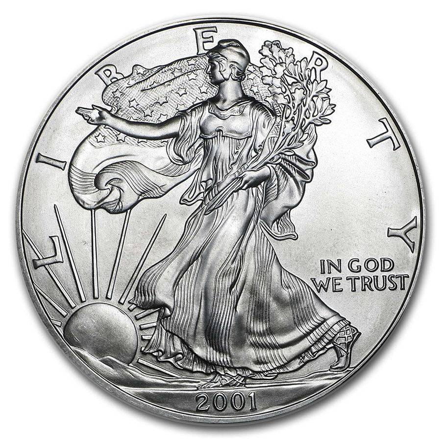 2001 American Silver Eagle $1 ASE .999 Fine US Silver Coin BU