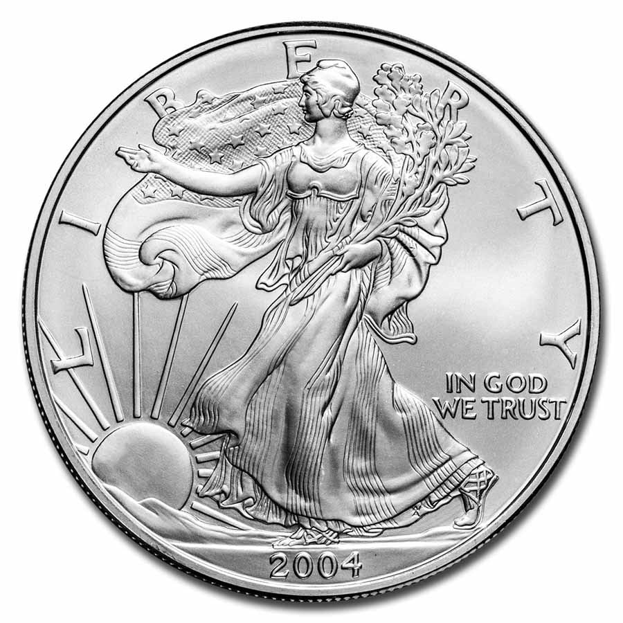 2004 American Silver Eagle $1 ASE .999 Fine US Silver Coin BU