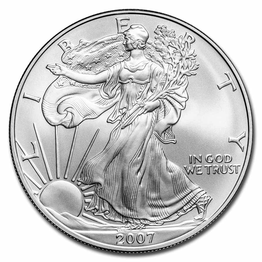 2007 American Silver Eagle $1 ASE .999 Fine US Silver Coin BU