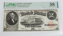Load image into Gallery viewer, 1917 $2 Dollar Legal Tender United States Note Fr#60 PMG 58 Choice About UNC

