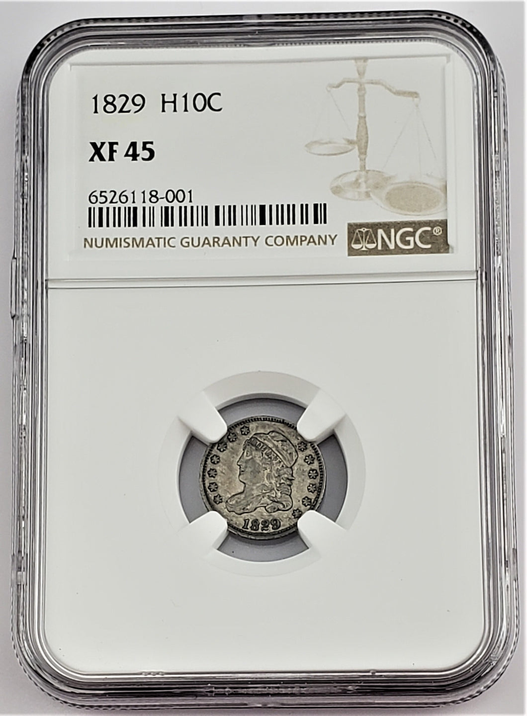 1829 P Capped Bust Half Dime 5c NGC XF 45 Old U.S Coin