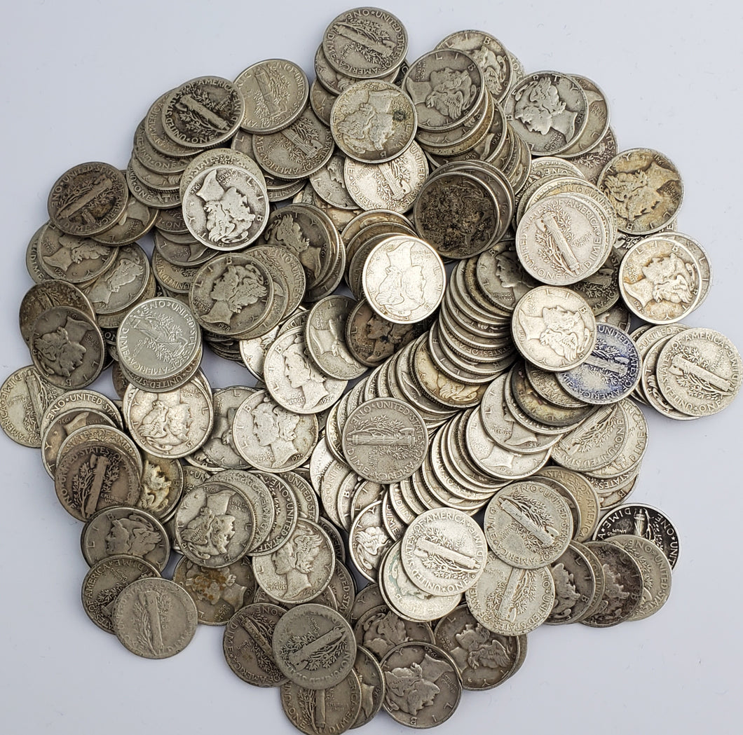 $1 Dollar Face Value Mercury 90% Junk Silver Dimes (Random Year)