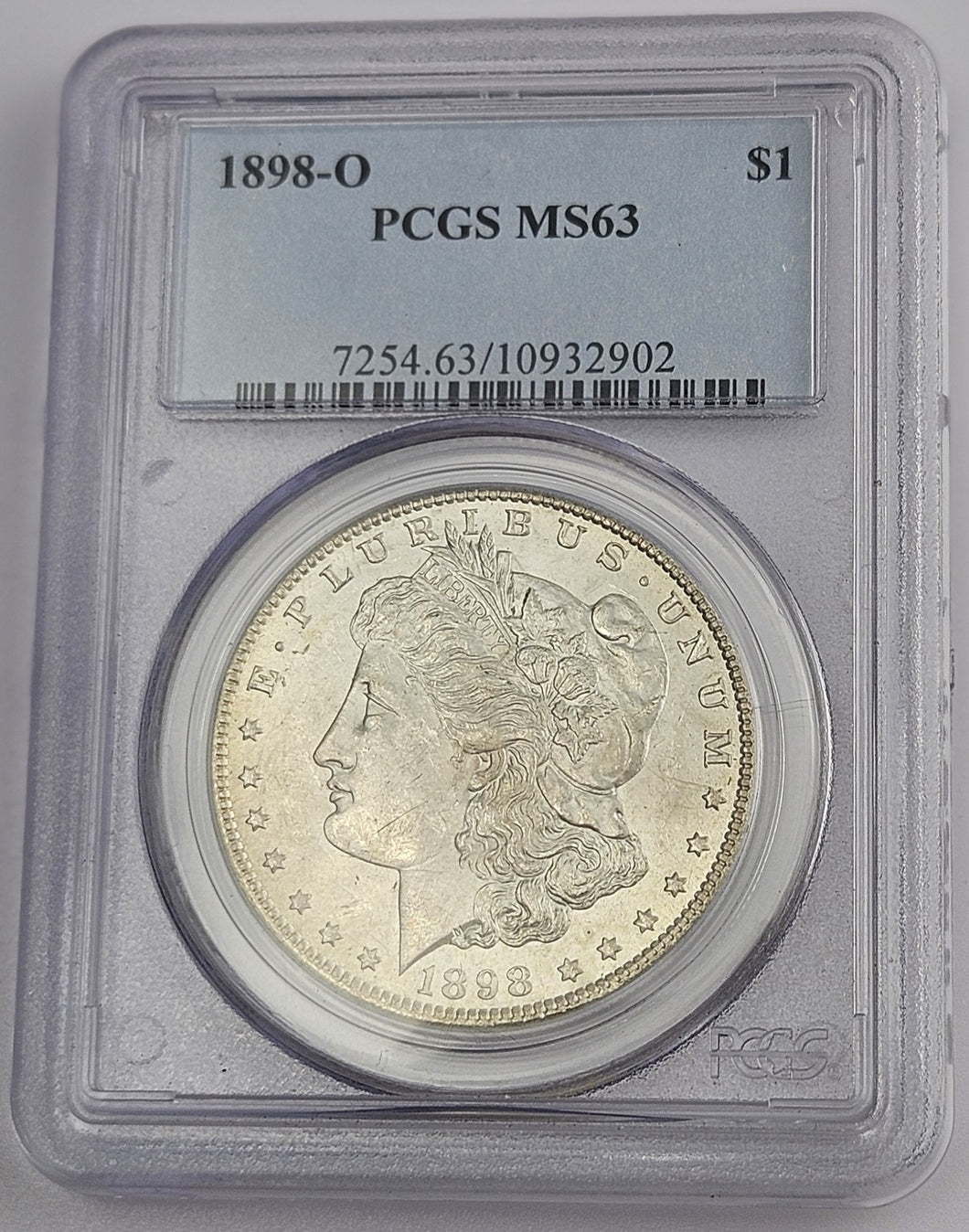 1898 O New Orleans Mint Morgan Silver Dollar $1 PCGS MS 63