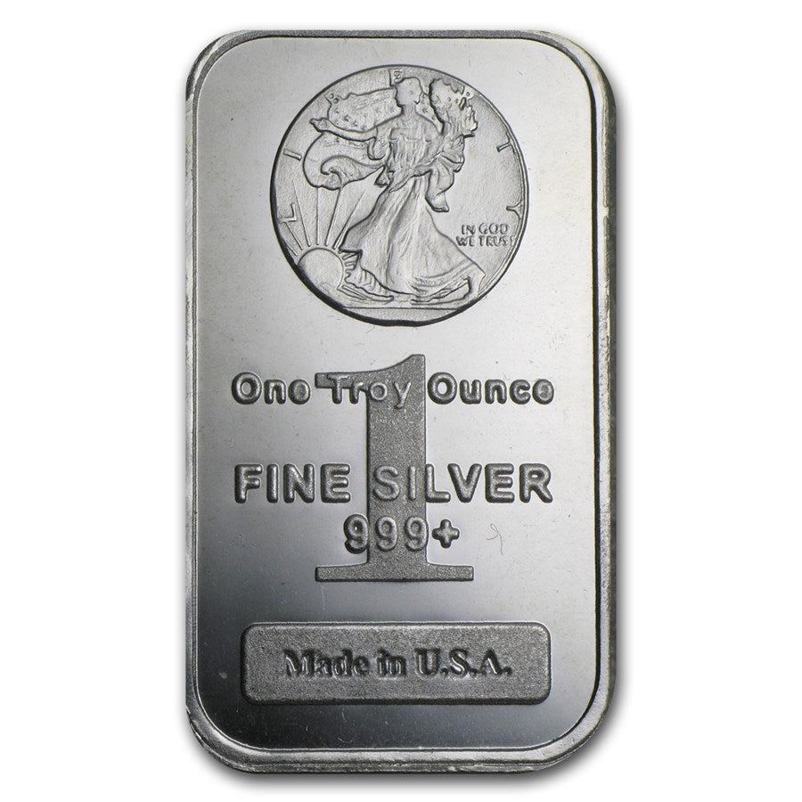 1 oz Walking Liberty Design Silver Bar Highland Mint 1 Oz .999 Fine Silver BU