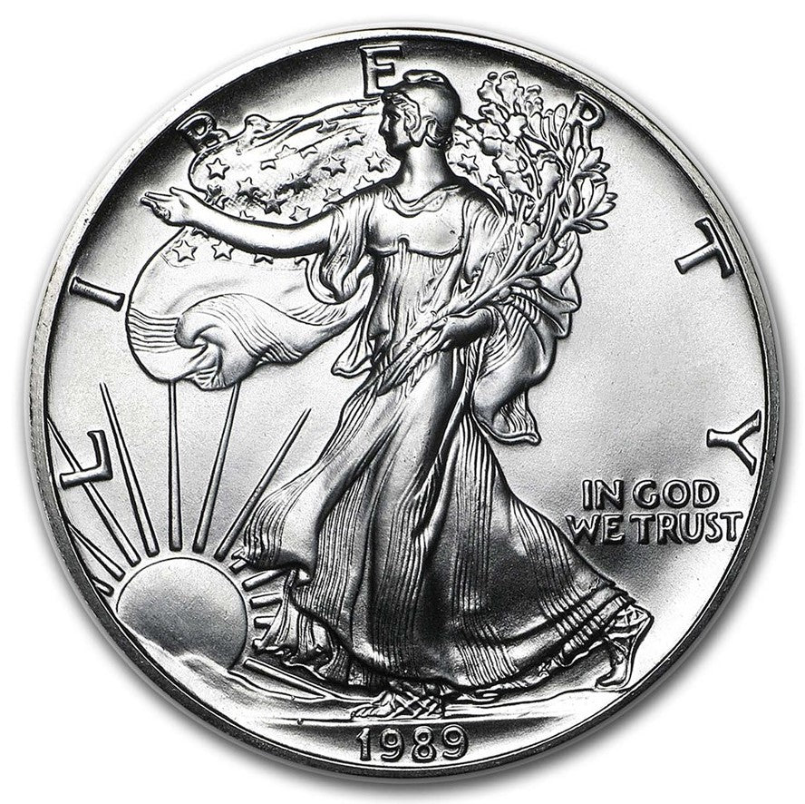 1989 American Silver Eagle $1 ASE .999 Fine US Silver Coin BU