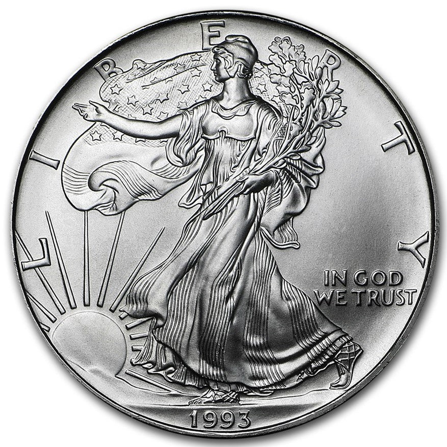 1993 American Silver Eagle $1 ASE .999 Fine US Silver Coin BU – TCCC