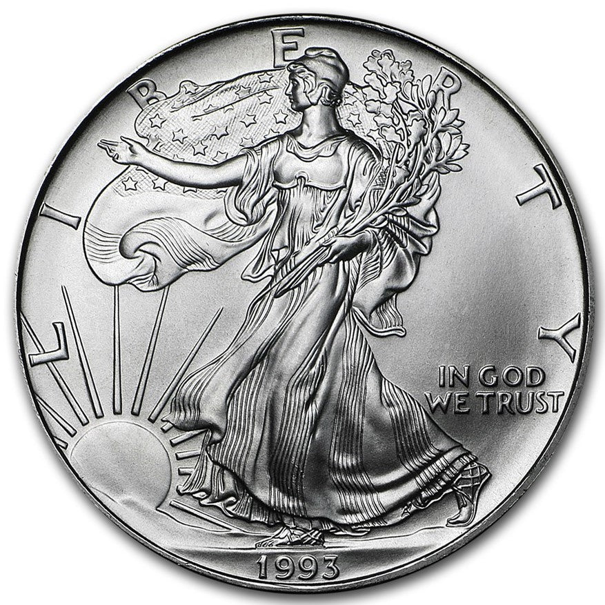 1993 American Silver Eagle $1 ASE .999 Fine US Silver Coin BU
