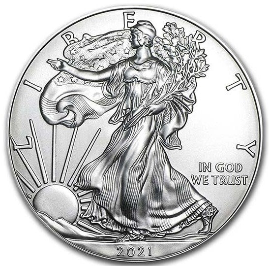 2021 American Silver Eagle (Type 1) $1 ASE .999 Fine US Silver Coin BU