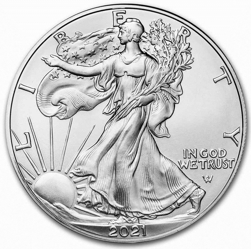 2021 American Silver Eagle (Type 2) $1 ASE .999 Fine US Silver Coin BU