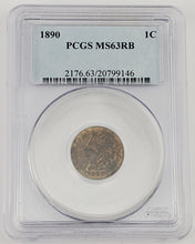 Load image into Gallery viewer, 1890 Indian Head Penny 1c PCGS MS 63 RB
