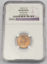 Load image into Gallery viewer, 1928 D Lincoln Wheat Penny 1c NGC AU Details Whizzed
