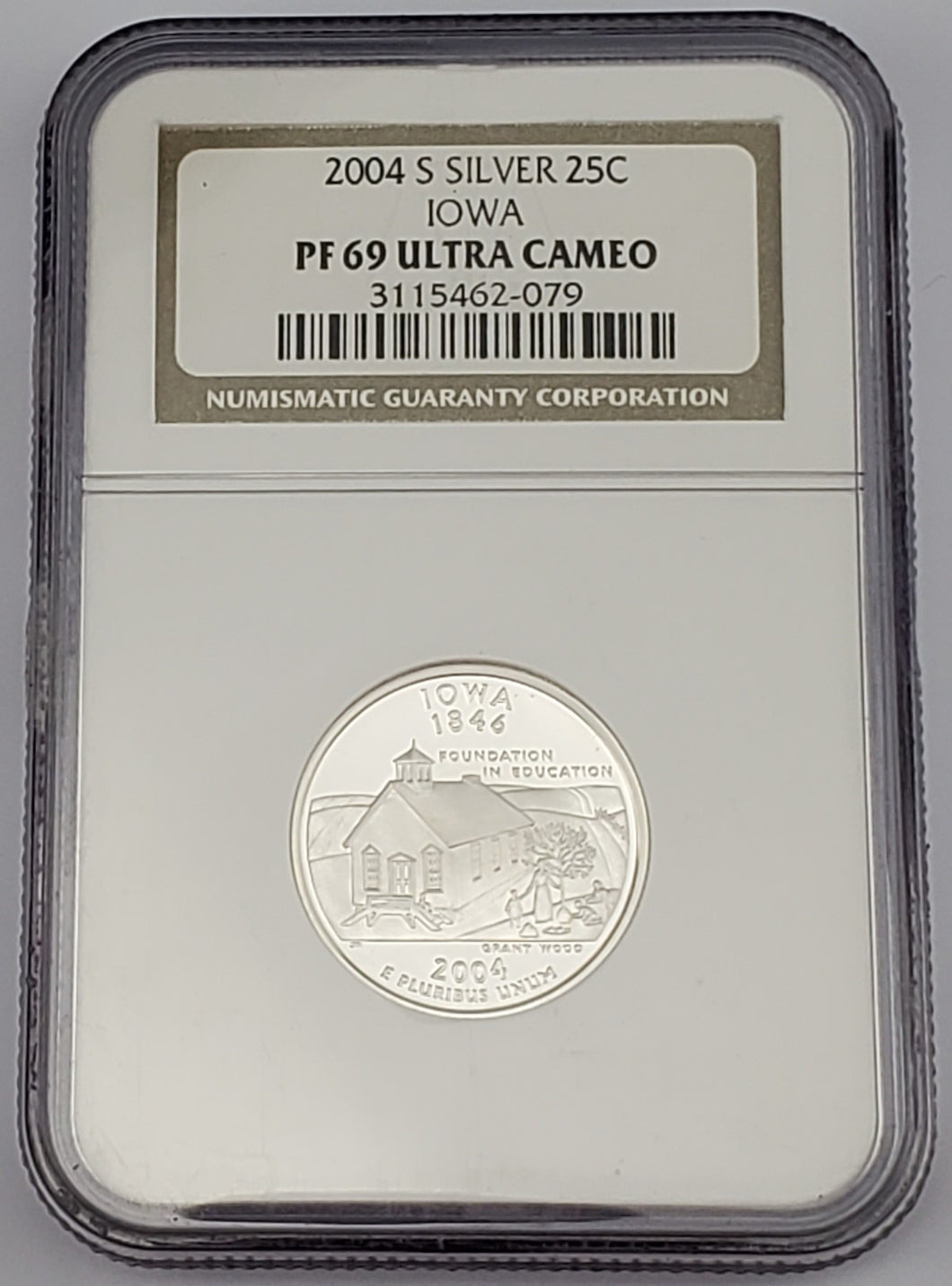 2004 S Proof Silver Iowa State Quarter 25c NGC PF 69 Ultra Cameo