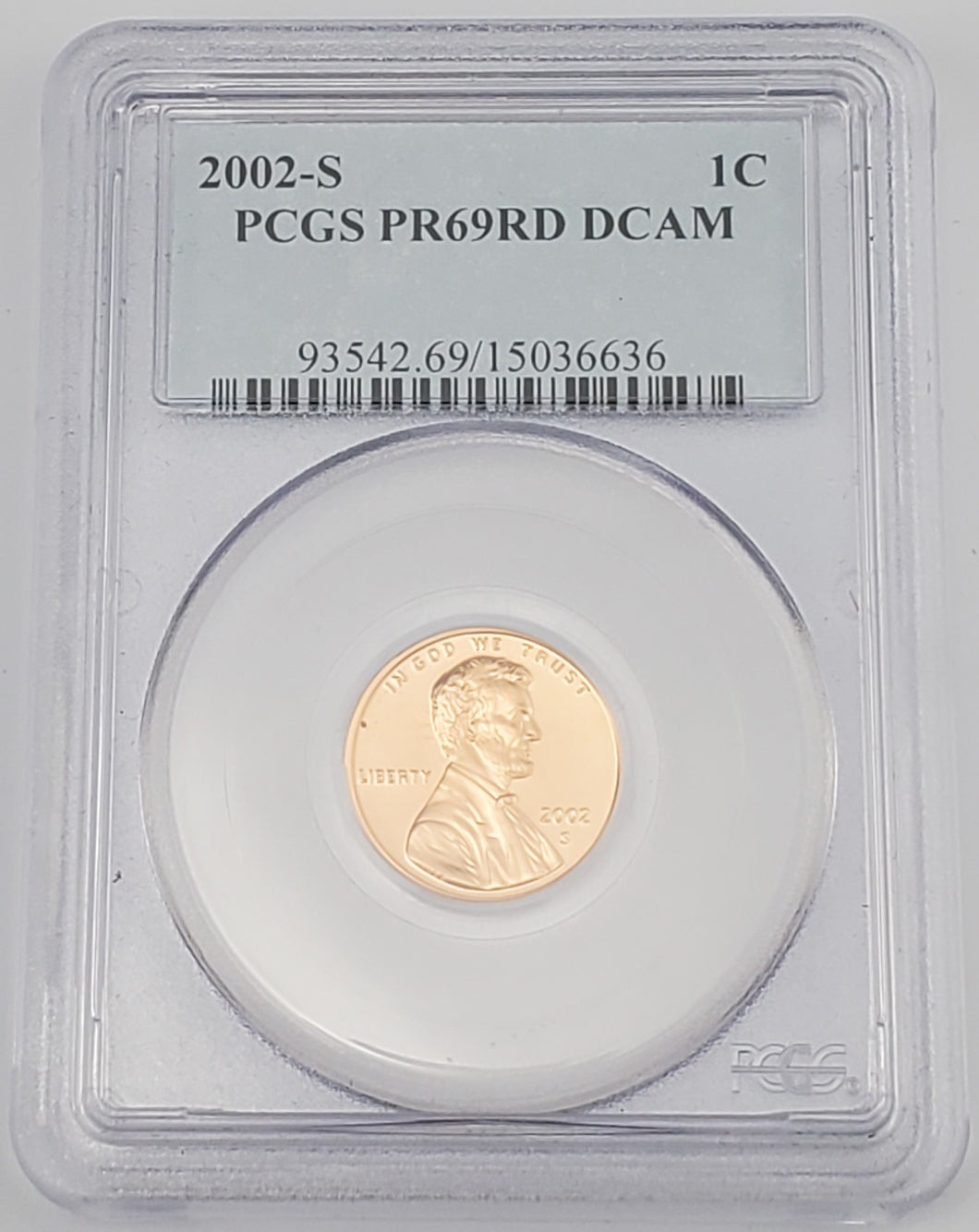 2002 S Lincoln Memorial Penny Cent 1c PCGS PR 69 RD DCAM