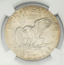 Load image into Gallery viewer, 1977 Eisenhower Dollar Struck Thru Reeding Fragment On Rev NGC Mint Error MS 64

