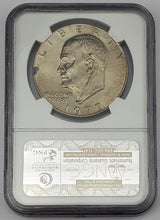 Load image into Gallery viewer, 1977 Eisenhower Dollar Struck Thru Reeding Fragment Reverse Mint Error NGC MS 65
