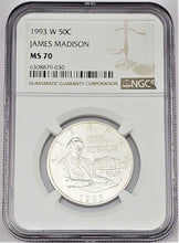 Load image into Gallery viewer, 1993 W James Madison Commemorative Half Dollar 50c NGC MS 70
