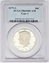 Load image into Gallery viewer, 1979 S Proof Kennedy Half Dollar 50c Type 1 PCGS PR 69 DCAM
