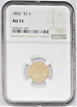 Load image into Gallery viewer, 1852 $2.50 Liberty Head Gold Quarter Eagle NGC AU 53
