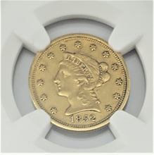 Load image into Gallery viewer, 1852 $2.50 Liberty Head Gold Quarter Eagle NGC AU 53
