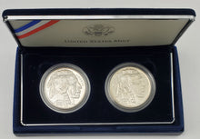 Load image into Gallery viewer, 2001 P&amp;D American Buffalo 2 Coin Commemorative Silver Dollar Set with OGP&amp;COA

