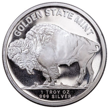 Load image into Gallery viewer, 1 oz Buffalo Silver Round Golden State Mint BU 1 Troy Oz .999 Fine Silver
